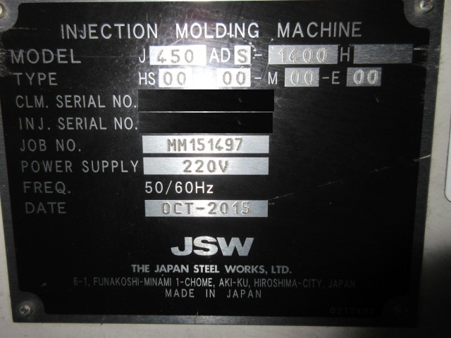Injection moulding machine stocklist stock number:60261 - C and C Corporation.