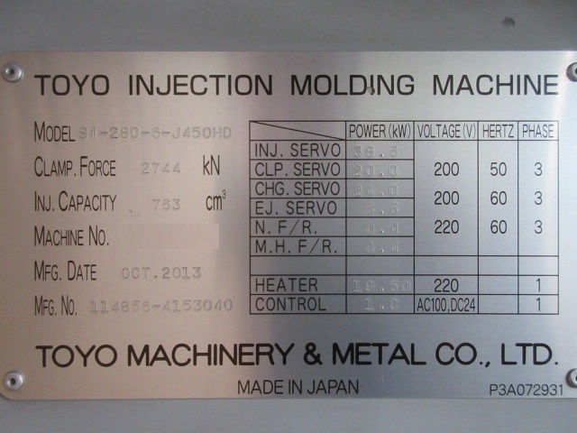 Injection moulding machine stocklist stock number:70116 - C and C Corporation.